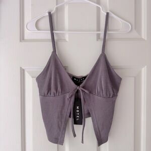 ⚡️ FLASH SALE⚡️ Motel Rocks • Front Tie Tank Crop Top • Medium